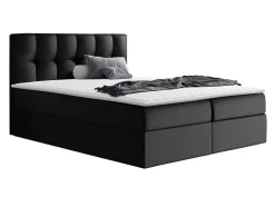 Lit continental Baltimore 128, Unique, Gris, Faux cuir, Disponible