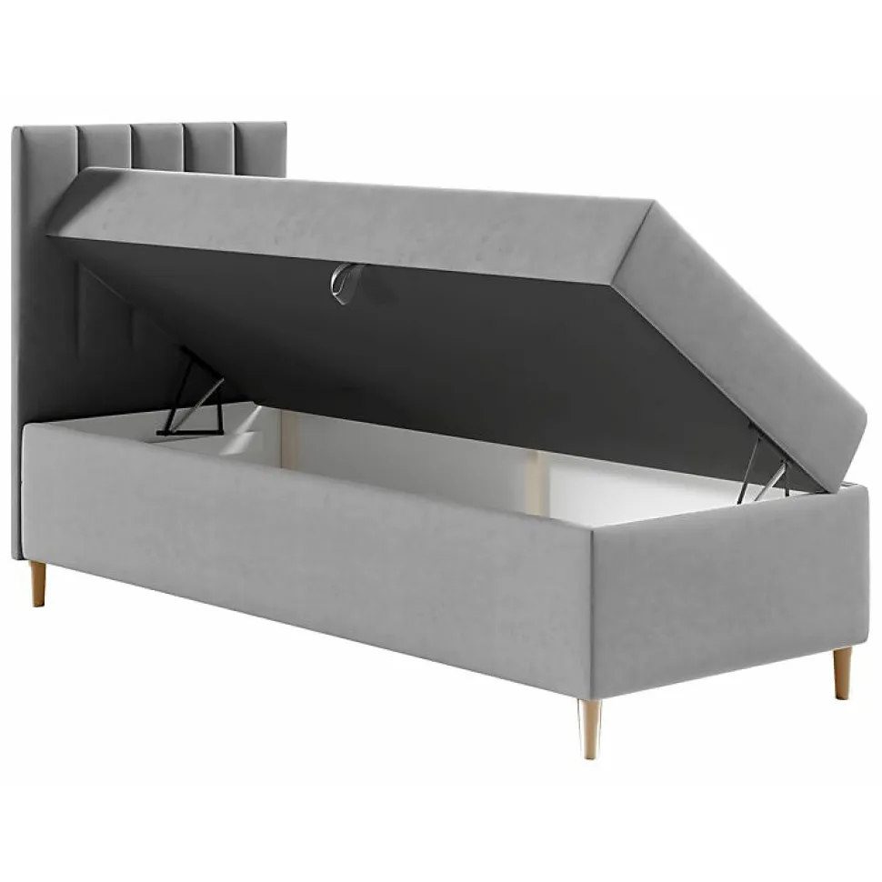 Lit continental Baltimore 170, Unique, Pourpre, Faux cuir, Disponible