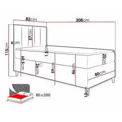 Lit continental Baltimore 170, Unique, Pourpre, Faux cuir, Disponible
