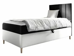 Lit continental Baltimore 170, Unique, Gris, Faux cuir, Disponible