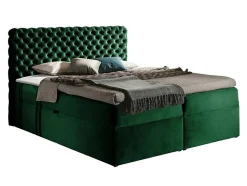 Lit continental Baltimore 148, Unique, Vert, Tissu, Disponible