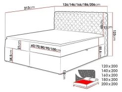 Lit continental Baltimore 148, Unique, Vert, Tissu, Disponible