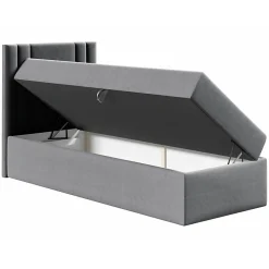 Lit continental Baltimore 179, Unique, Blanc, Faux cuir, Disponible