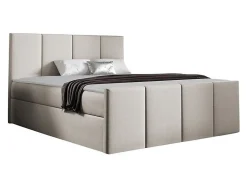 Lit continental Baltimore 154, Double, Brun clair, Tissu, Disponible