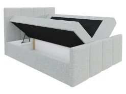 Lit continental Baltimore 154, Double, Brun clair, Tissu, Disponible