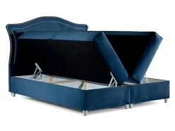 Lit continental Baltimore 135, Double, Bleu, Tissu, Disponible