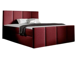Lit continental Baltimore 154, Double, Rouge, Tissu, Disponible