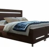 Lit continental Baltimore 174, Double, Marron, Tissu, Disponible