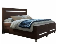 Lit continental Baltimore 174, Double, Marron, Tissu, Disponible