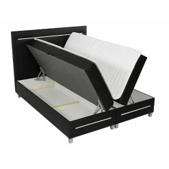 Lit continental Baltimore 174, Double, Marron, Tissu, Disponible