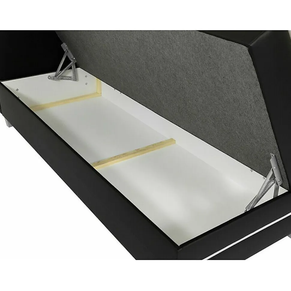 Lit continental Baltimore 174, Double, Marron, Tissu, Disponible