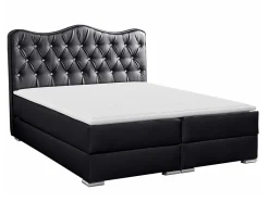 Lit continental Baltimore 162, Double, Noir, Faux cuir, Disponible