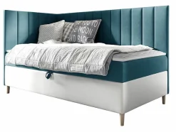 Lit continental Baltimore 164, Unique, Turquoise, Faux cuir