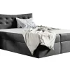 Lit continental Baltimore 157, Double, Gris, Tissu, Disponible