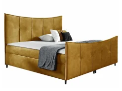 Lit continental Baltimore 177, Double, Jaune, Tissu, Disponible