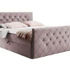 Lit continental Baltimore 158, Double, Rose, Tissu, Disponible