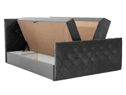 Lit continental Baltimore 158, Double, Rose, Tissu, Disponible