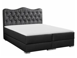 Lit continental Baltimore 162, Unique, Gris, Faux cuir, Disponible