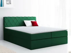 Lit continental Baltimore 127, Unique, Vert, Tissu, Disponible