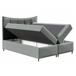 Lit continental Baltimore 178, Unique, Jaune, Tissu, Disponible