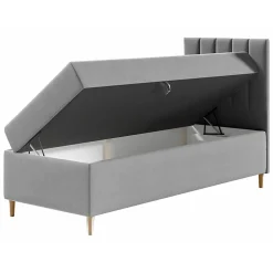 Lit continental Baltimore 170, Unique, Rouge, Faux cuir, Disponible