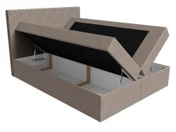 Lit continental Baltimore 126, Double, Rose, Tissu, Disponible