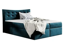 Lit continental Baltimore 157, Double, Turquoise, Tissu, Disponible
