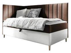 Lit continental Baltimore 164, Unique, Marron, Faux cuir, Disponible