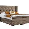Lit continental Baltimore 187, Double, Marron, Tissu, Disponible