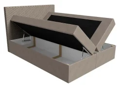 Lit continental Baltimore 126, Double, Rouge, Tissu, Disponible