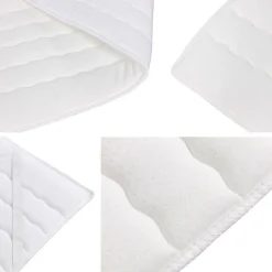 Lit continental Baltimore 127, Double, Brun clair, Tissu, Disponible