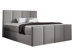 Lit continental Baltimore 154, Unique, Gris, Tissu, Disponible