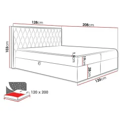 Lit continental Baltimore 190, Unique, Vert, Tissu, Disponible