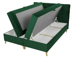 Lit continental Baltimore 130, Double, Bleu, Tissu, Disponible