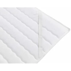 Lit continental Baltimore 186, Unique, Brun clair, Tissu, Disponible