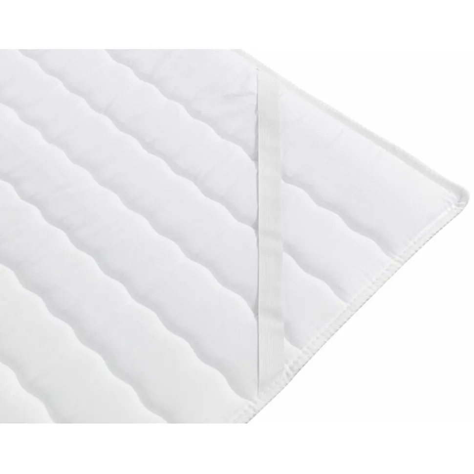 Lit continental Baltimore 186, Unique, Brun clair, Tissu, Disponible