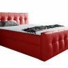 Lit continental Baltimore 138, Double, Rouge, Faux cuir, Disponible