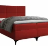 Lit continental Baltimore 133, Unique, Rouge, Tissu, Disponible