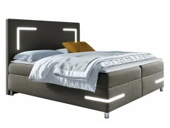 Lit continental Baltimore 173, Double, Marron, Tissu, Disponible