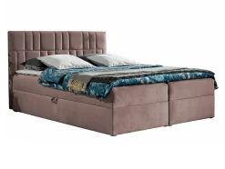 Lit continental Baltimore 143, Double, Rose, Tissu, Disponible