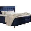 Lit continental Baltimore 130, Unique, Bleu, Tissu, Disponible