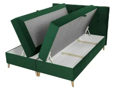 Lit continental Baltimore 130, Unique, Bleu, Tissu, Disponible