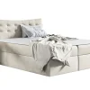 Lit continental Baltimore 157, Double, Brun clair, Tissu, Disponible