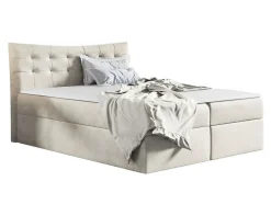 Lit continental Baltimore 157, Double, Brun clair, Tissu, Disponible