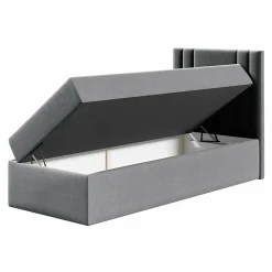 Lit continental Baltimore 179, Unique, Rouge, Tissu, Disponible