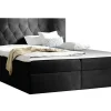Lit continental Baltimore 159, Double, Noir, Tissu, Disponible