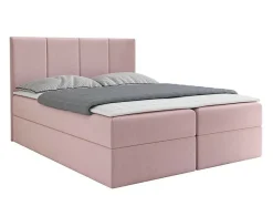 Lit continental Baltimore 147, Double, Rose, Tissu, Disponible
