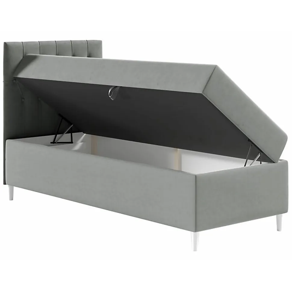 Lit continental Baltimore 171, Unique, Pourpre, Faux cuir, Disponible