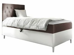 Lit continental Baltimore 171, Unique, Pourpre, Faux cuir, Disponible