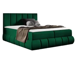 Lit continental Baltimore 152, Double, Vert, Tissu, Disponible